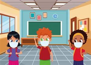 Kids wearing mask